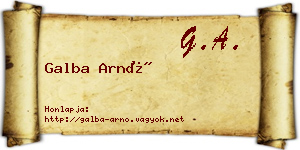 Galba Arnó névjegykártya